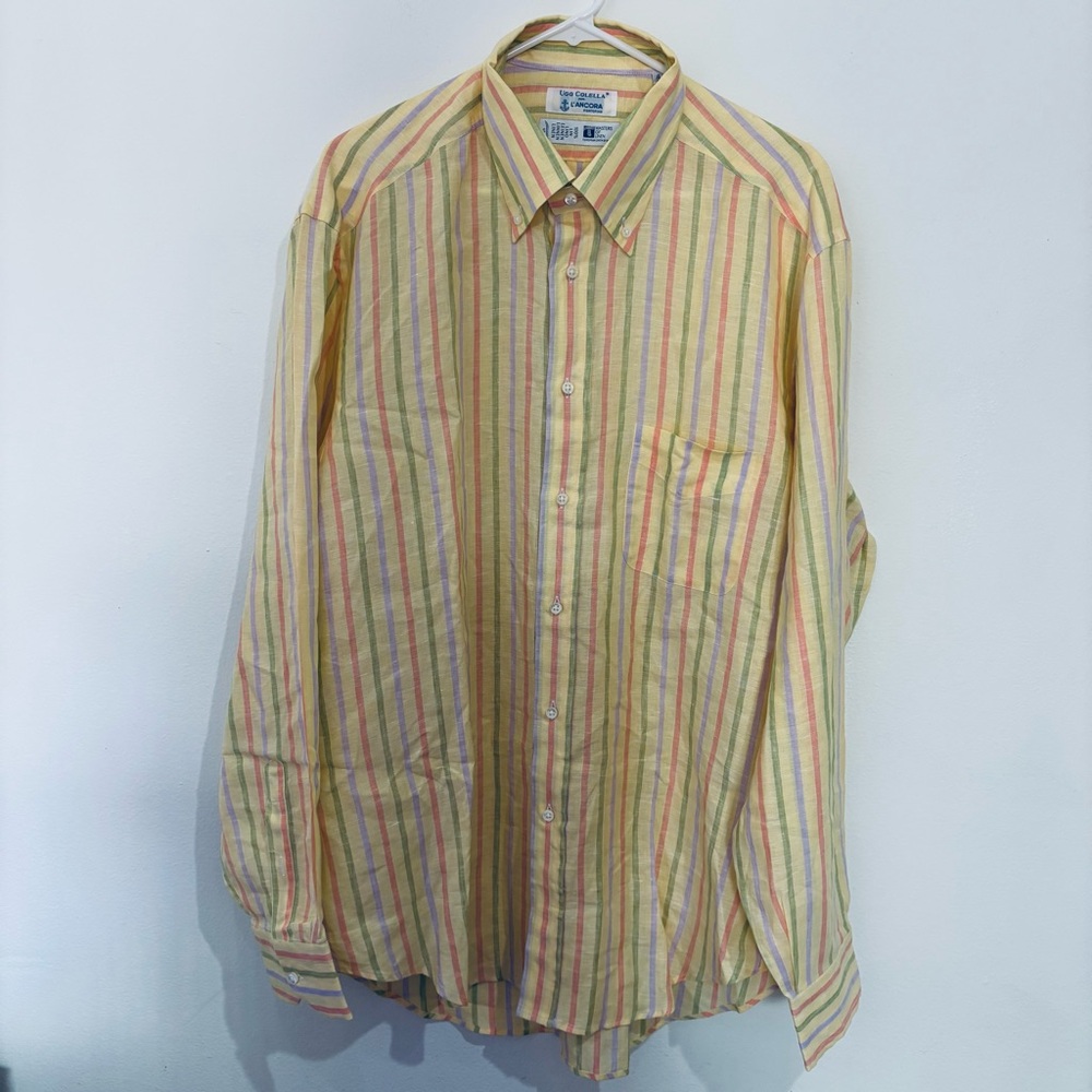 Ugo Colella Striped Linen Button Down 45/18
